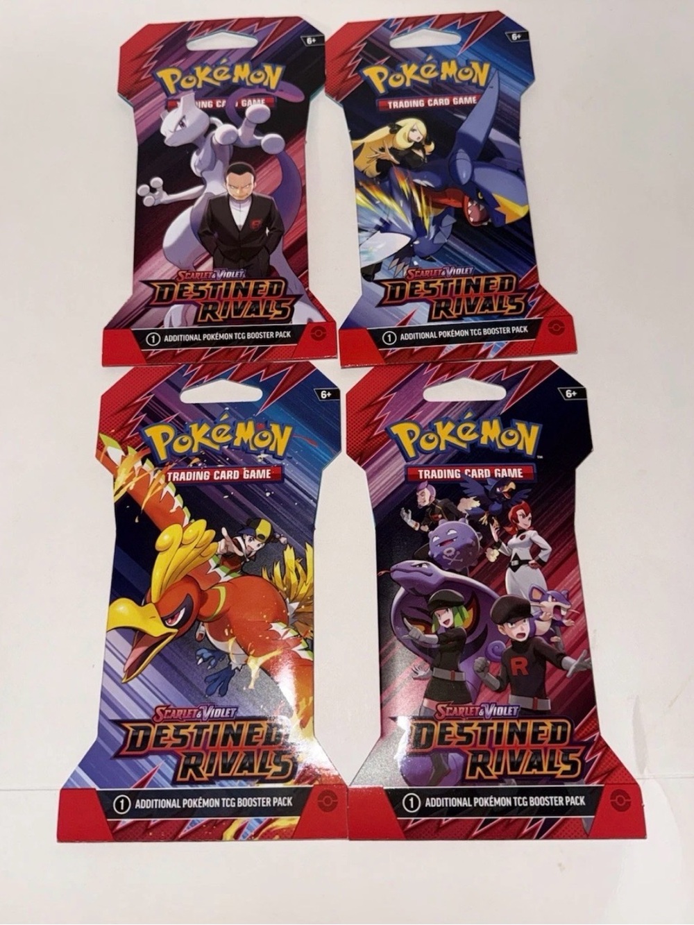 Pokemon Destined Rivals Sleeved Booster Complete ART SET - 4 Pack Lot